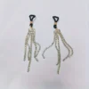Luxury Crystal Tassel Earrings and Silicone Nipple Clip Set