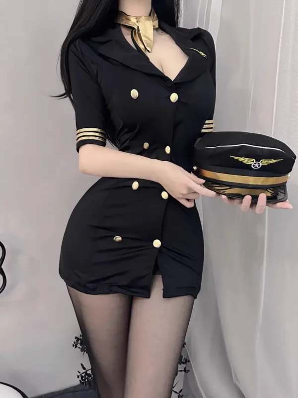 Sexy Airline Uniform Adult Female Cosplay Set