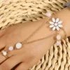 Floral Adjustable Ring-Bracelet Hybrid