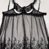 Sheer Open Bust Split Slip Dress & Thong