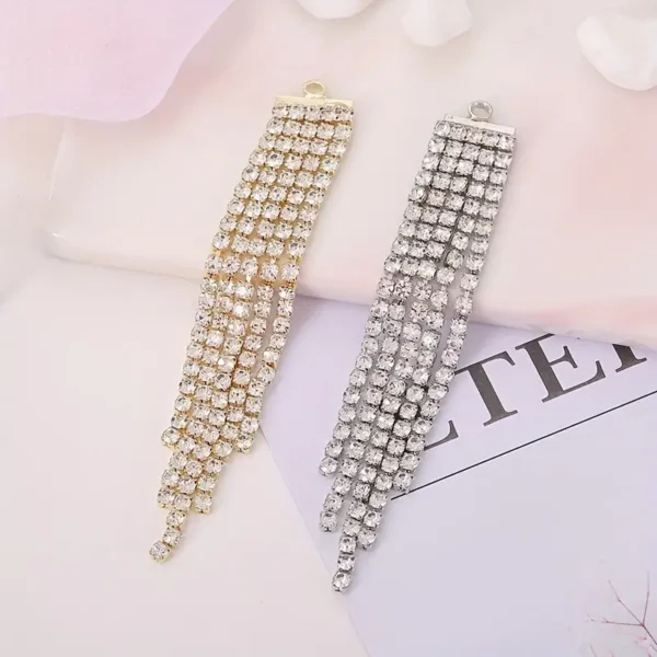 Luxury Crystal Tassel Earrings and Silicone Nipple Clip Set