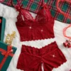 Hollow Out Bow Knot Bra & Open Crotch Boyshort Panties
