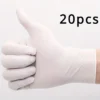 20 white disposable nitrile gloves