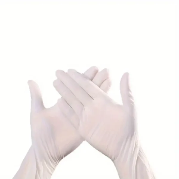 20 white disposable nitrile gloves