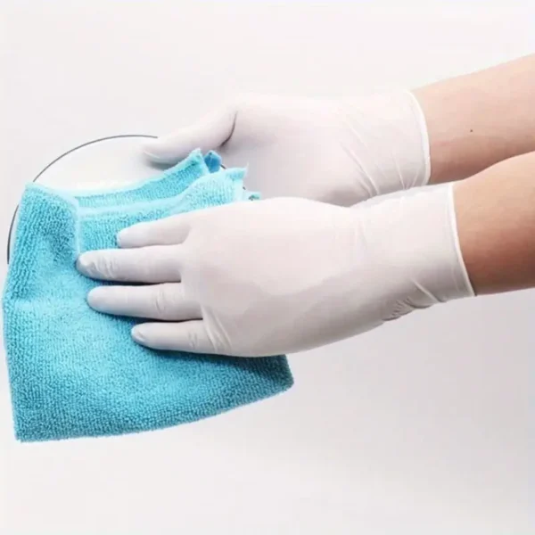20 white disposable nitrile gloves