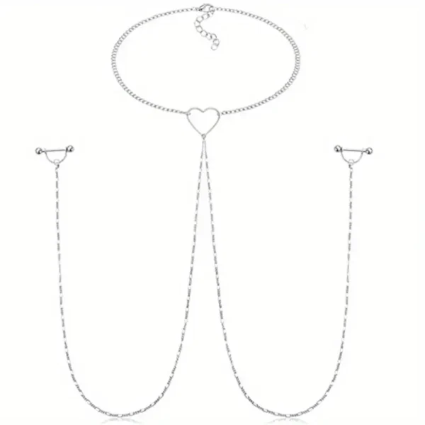 Stainless Steel Sexy Barbell Nipple Chain Nipple Ring