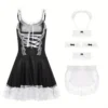 Classic Apron Maid Costume with Socks