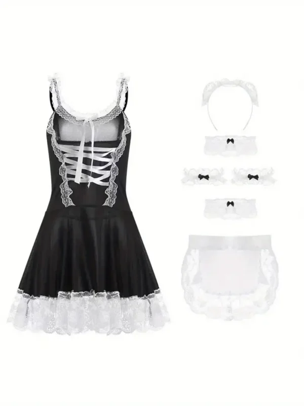 Classic Apron Maid Costume with Socks