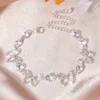 Silver Skeleton Rhinestone Butterfly Anklet