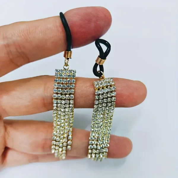 Luxury Crystal Tassel Earrings and Silicone Nipple Clip Set