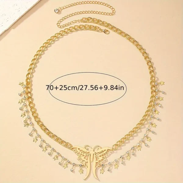 Hollow Butterfly Tassel Belt Chain