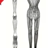 4pcs Women's Plus Sexy Lingerie Bodystockings