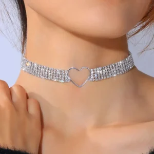 Rhinestone Heart Necklace