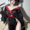 Solid Color Japanese Dark Kimono Dating Robe