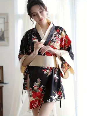 Sexy Deep V Japanese Kimono