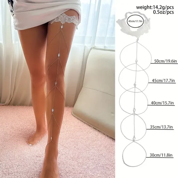 White Lace Elastic Thigh Chain