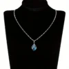 Luxurious Teardrop Aquamarine Gemstone Pendant
