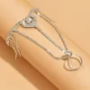 Silver Plated Heart Ring Bracelet