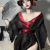 Solid Color Japanese Dark Kimono Dating Robe