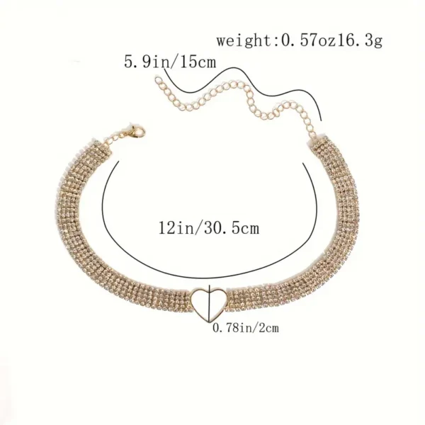 Rhinestone Heart Necklace