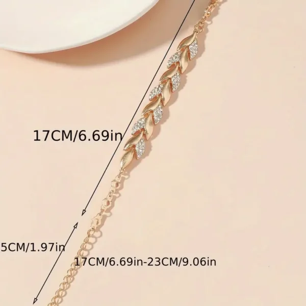 Leaf Rhinestone Ladies Party Bracelet Jewelry
