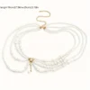 Adjustable chain belt with imitation pearls