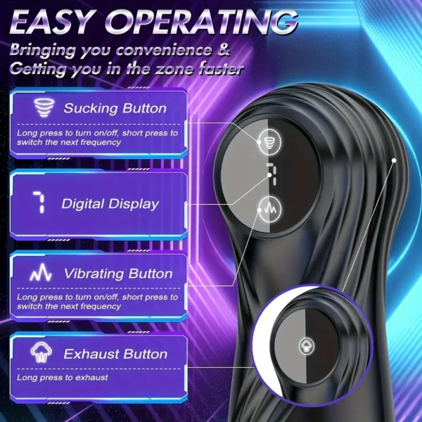 10 Vibrating and Sucking Patterns Male Masturbator Sex Toys