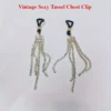 Luxury Crystal Tassel Earrings and Silicone Nipple Clip Set