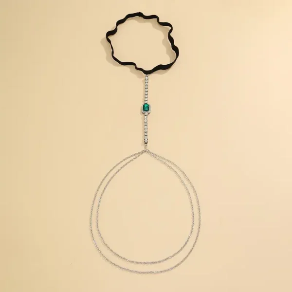 Emerald and Crystal Leg Chain