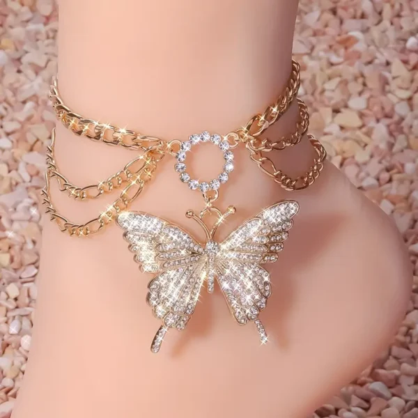 Silver-Plated Butterfly Anklet
