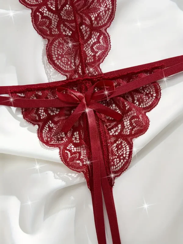 Deep V Backless Open Crotch Bodysuit