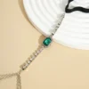 Emerald and Crystal Leg Chain
