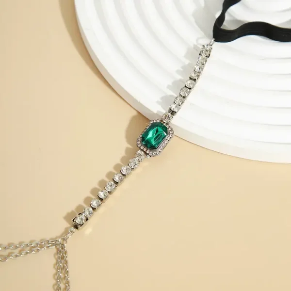 Emerald and Crystal Leg Chain