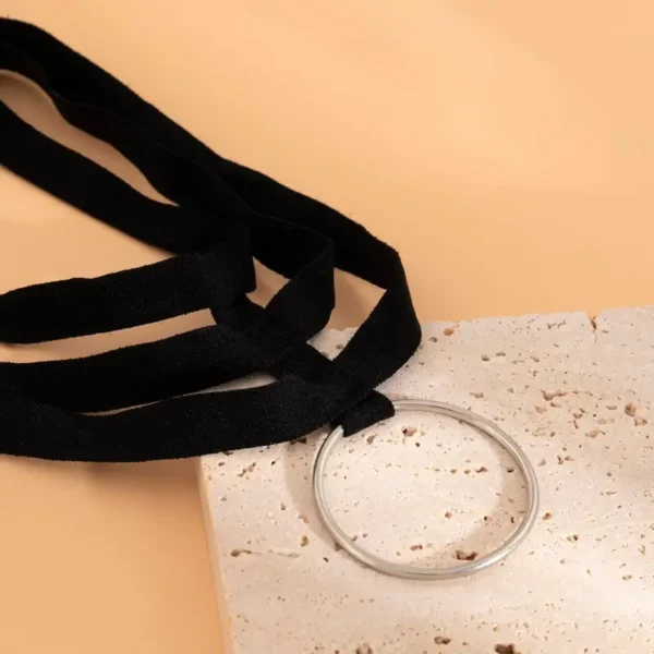 Ring Pendant Layered Choker