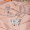 Silver-Plated Butterfly Anklet
