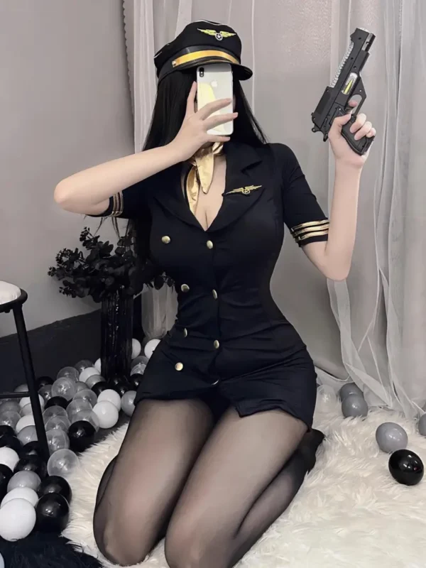 Sexy Airline Uniform Adult Female Cosplay Set