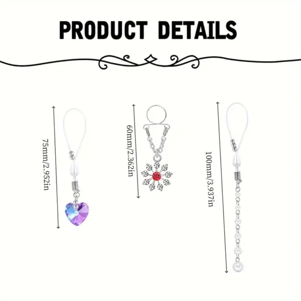 3 Pieces Sexy Boho Long Nipple Clips