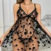 Deep V Backless Cami Dress & Thong