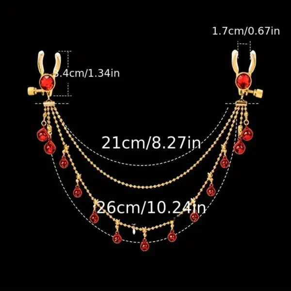 Breast Tassel Red Bead Clip