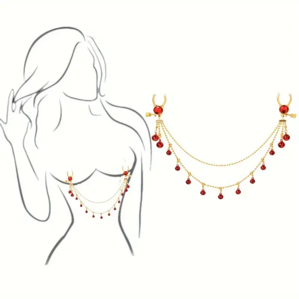 Breast Tassel Red Bead Clip
