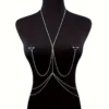 Stainless Steel Nipple Ring with Body Chain Waist Chest Chain