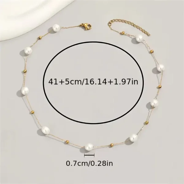 Random Number of Beads Faux Pearl Necklace