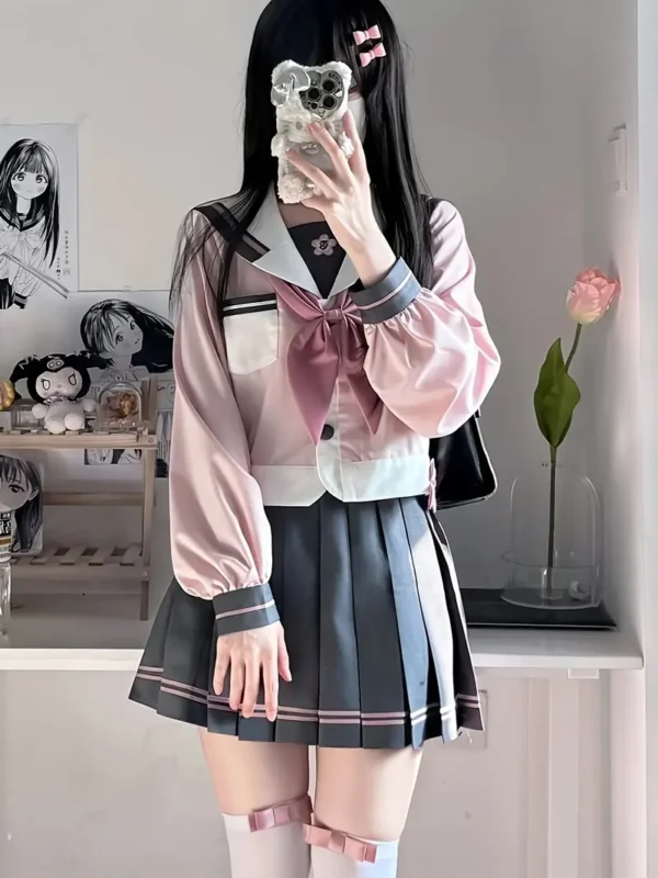 Chic Sailor-Inspired JK Uniform Set for Women