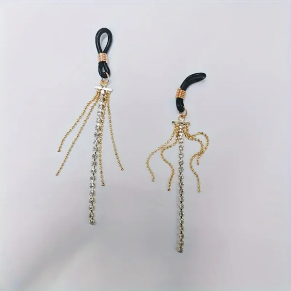 Luxury Crystal Tassel Earrings and Silicone Nipple Clip Set