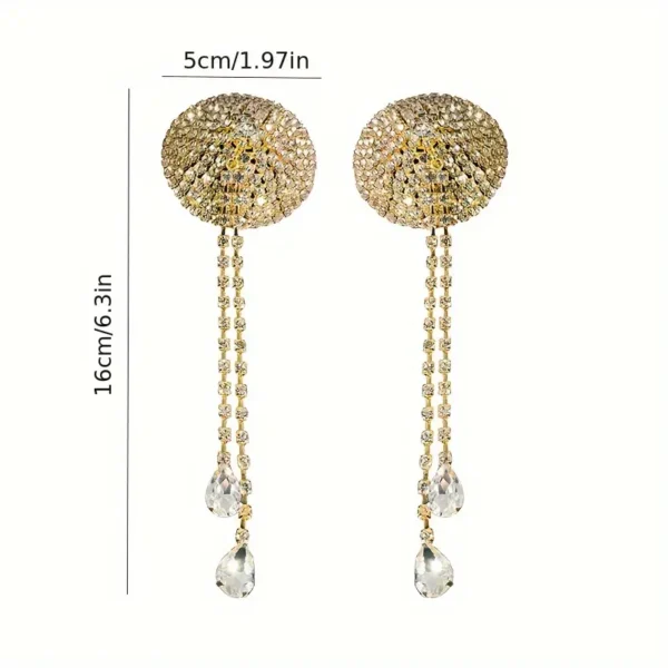 Tassel Chest Glitter Rhinestone Sexy Ladies Body Chain