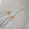 Oval Imitation Pearl Tassel Decoration Necklace