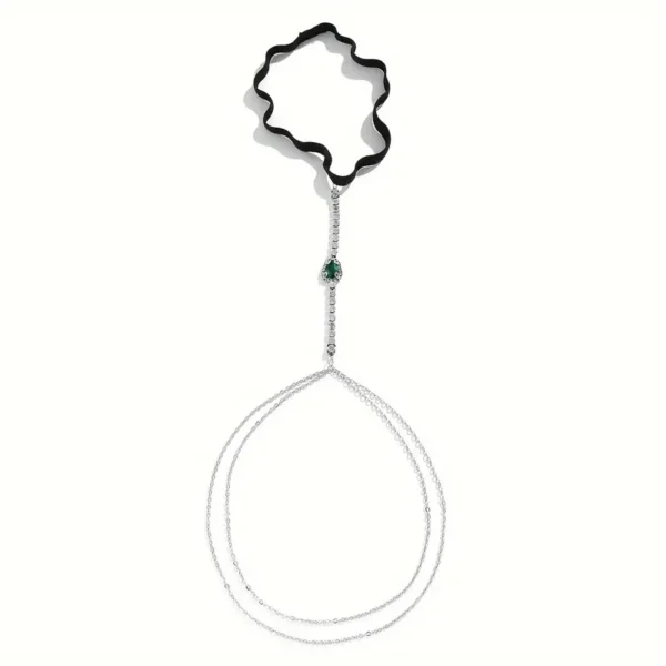 Emerald and Crystal Leg Chain
