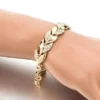 Leaf Rhinestone Ladies Party Bracelet Jewelry