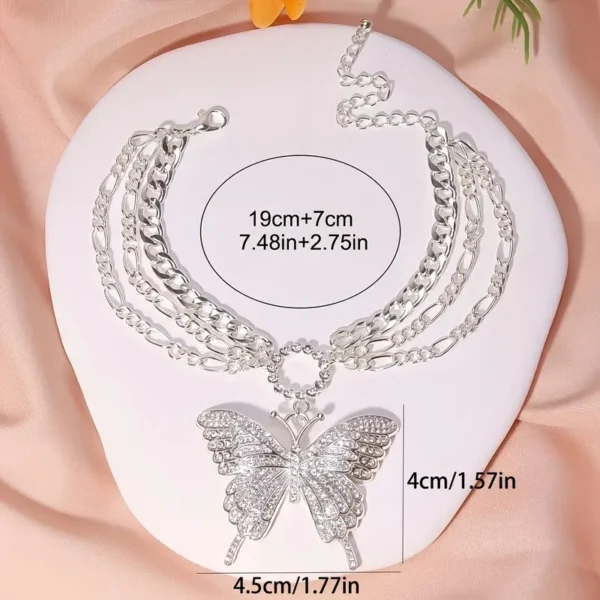 Silver-Plated Butterfly Anklet