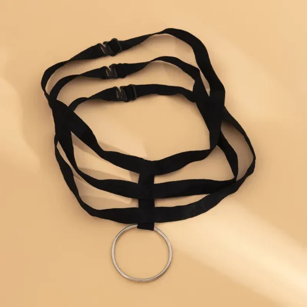 Ring Pendant Layered Choker